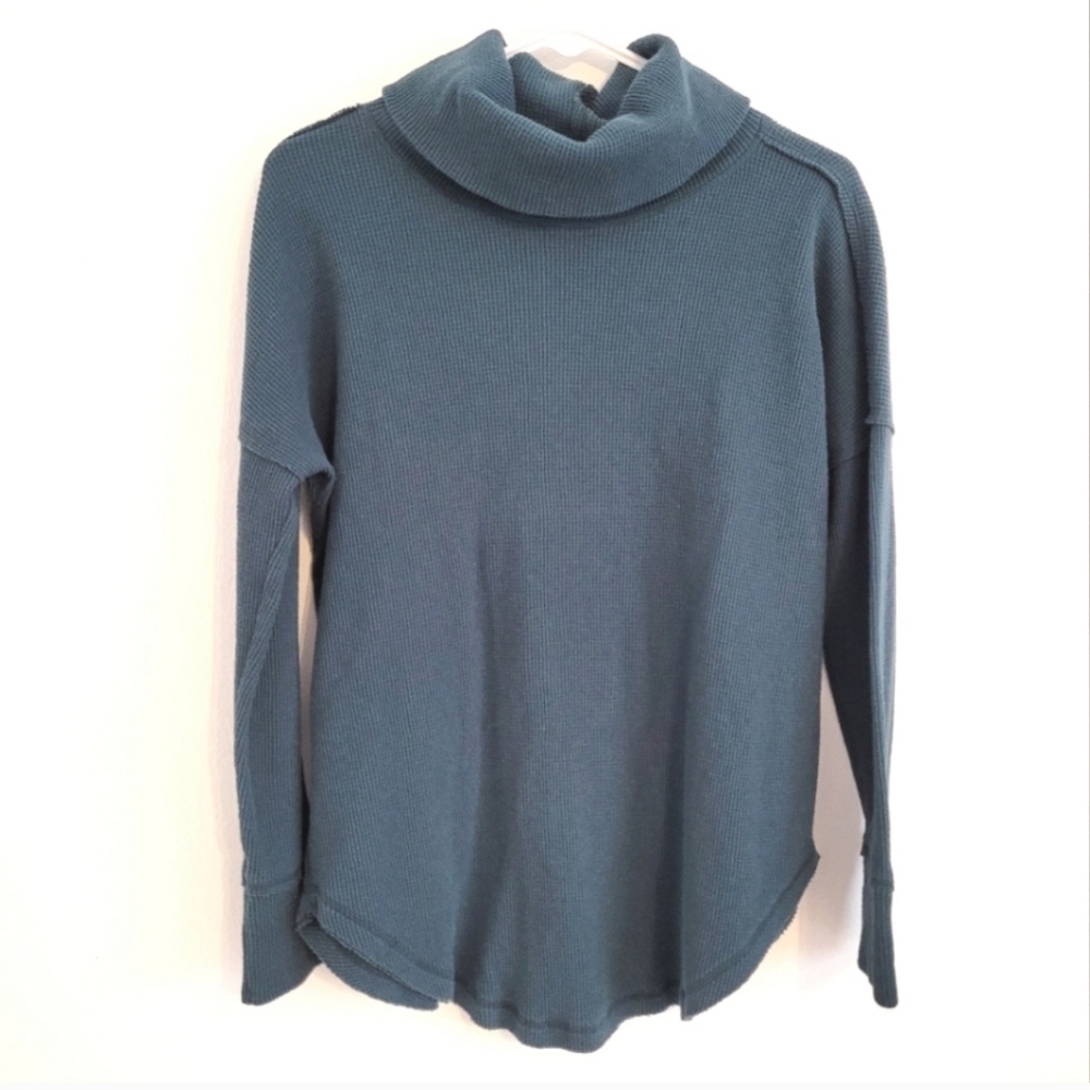 Maeve by Anthropologie hunter Green waffle knit top size S